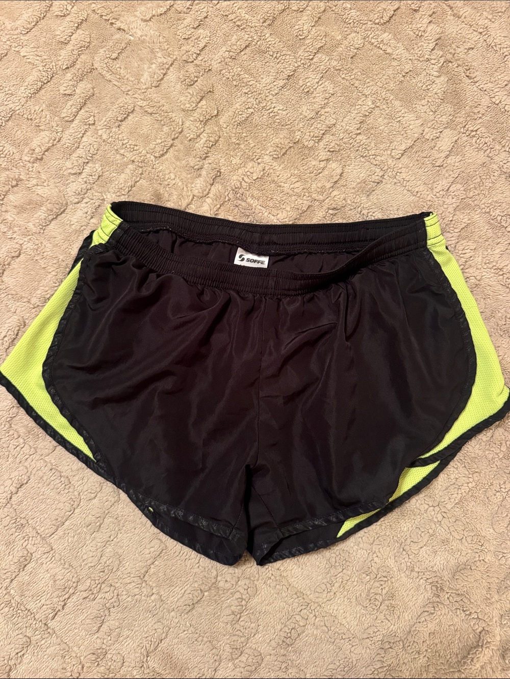 Soffe Black with Neon Trim Athletic Shorts